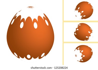 Easter eggs set on white background