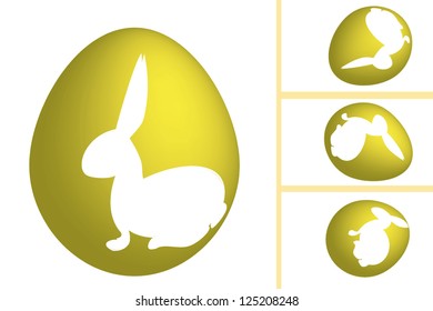 Easter eggs set on white background