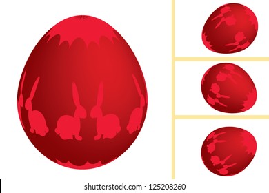 Easter eggs set on white background