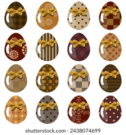Huevos de Pascua sobre fondo blanco decoración arte de vacaciones aislado 