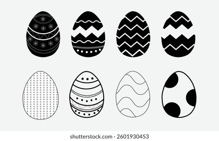 Easter eggs set painted collection and happy Easter decoration Eggs vector set