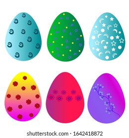 Easter eggs set religion vector