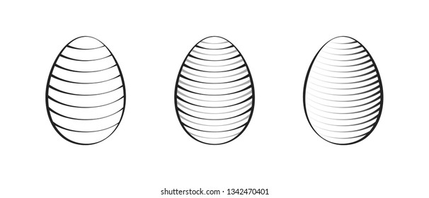 Easter eggs set simple black icons on white background