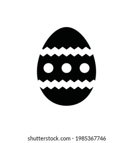 easter eggs set simple black icons on white background