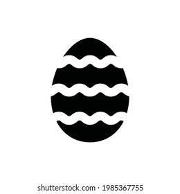 easter eggs set simple black icons on white background