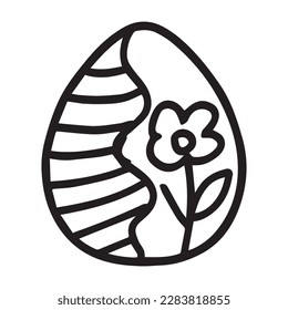 easter eggs set simple black icons on white background