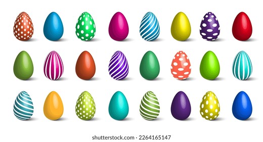 easter eggs set. Spring decoration. Vector illustration.
