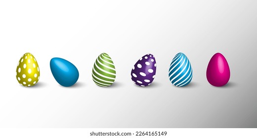 easter eggs set. Spring decoration. Vector illustration.