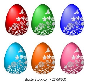easter eggs set vector