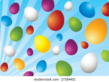 easter eggs set vector background