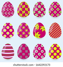 Easter eggs set. Vector easter illustration