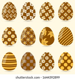 Easter eggs set. Vector easter illustration