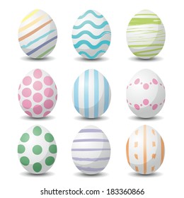 Easter Eggs Set. Vector Illustration