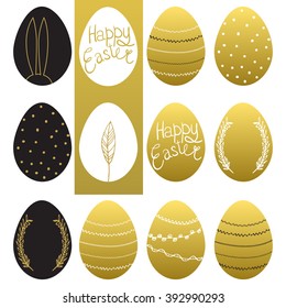 Easter eggs set. Vector illustration. Happy easter background