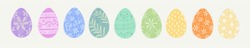 Easter Eggs. Set Of Vector Illustrations In Watercolor Style. Colored Easter Eggs.