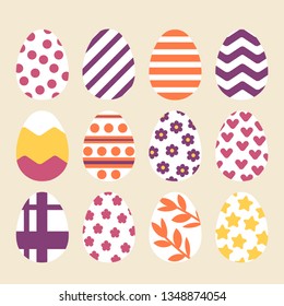 Easter eggs set of vector illustrations