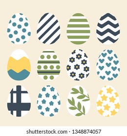 Easter eggs set of vector illustrations
