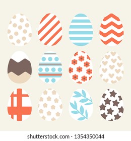 Easter eggs set of vector illustrations