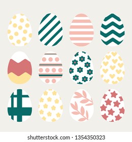 Easter eggs set of vector illustrations