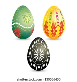 Easter eggs with shade on white background - vector illustration.