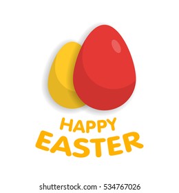 Easter eggs with sign vector illustration. Flat style