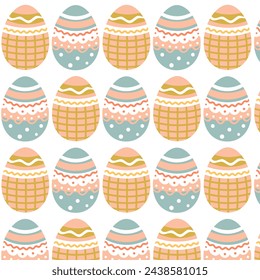 Easter eggs simple seamless pattern. Easter eggs, Easter symbol, decorative vector elements.