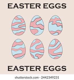 Easter eggs six color designs