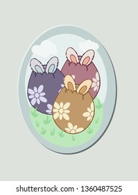Easter eggs small rabbit. 