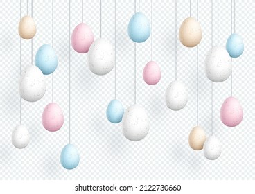 Easter Eggs Speckled Hanging 3d Vector Elements
