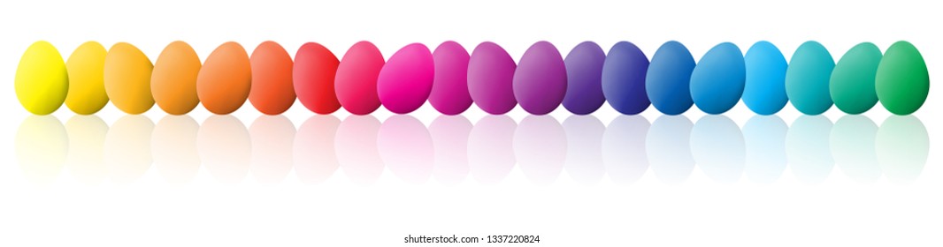 Easter eggs spectrum colors. High quality easter eggs with full colorful palette.