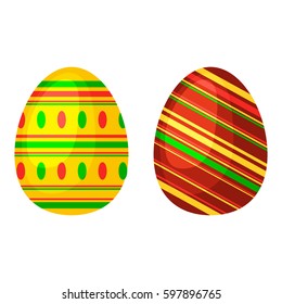 Easter eggs spring colorful isolated celebration decoration holiday icons. Vector illustration easter eggs for Easter holidays design. Happy colorful season pattern traditional paint gift.