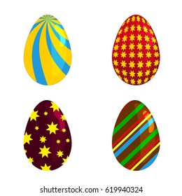Easter eggs spring colorful isolated celebration decoration holiday icons. Happy colorful season pattern traditional paint gift. Vector illustration easter eggs for Easter holidays design.