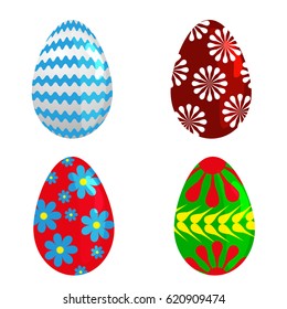 Easter eggs spring colorful isolated celebration decoration holiday icons. Happy colorful season pattern traditional paint gift. Vector illustration easter eggs for Easter holidays design.