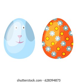 Easter eggs spring colorful isolated celebration decoration holiday icons. Vector illustration easter eggs for Easter holidays design. Happy colorful season pattern traditional paint gift.