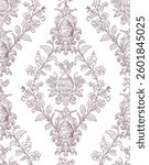 Easter Eggs Spring Elegant Seamless Rococo Floral Pattern for Fabrics, Wallpapers and Packaging