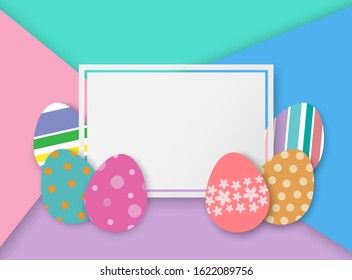 Easter eggs in square frame
