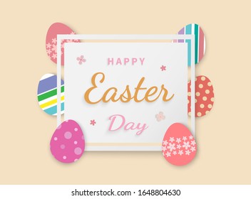Easter eggs in square frame