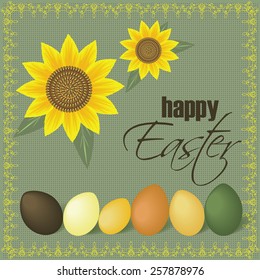 Easter eggs and sunflower card.