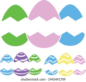 Easter Eggs Svg vector Illustration isolated on white background. Easter monogram eggs for Cricut and Silhouette. Flat Egg Icons