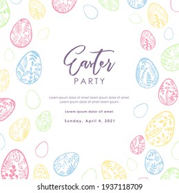 Easter. Easter eggs. Template suitable for social media posts, mobile apps, banners design. Spring holidays. Happy Easter