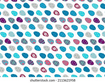 Easter eggs texture background with decorated eggs