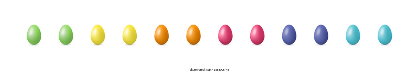 Huevos de Pascua con textura, efecto realista sobre el fondo blanco. Ilustración aislada vectorial con iconos conjunto de huevos de color. Para web, banners, tarjetas de felicitación, afiches, escaparate decorativo, envoltura.