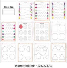 Hojas de Trabajo de Seguimiento de Huevos de Pascua. Huevos de color 