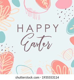 Easter. Easter eggs. Trendy vector art template suitable for social media posts, mobile apps, banners design. Spring holidays. Happy Easter