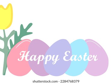Easter. Easter eggs and tulip. Trendy vector art template suitable for social media posts, mobile appss, banners design. Spring holidays. Happy Easter