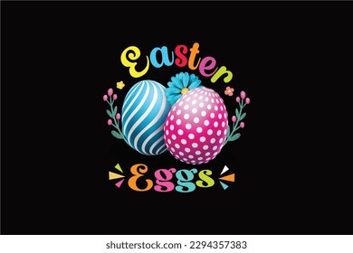 Diseño de camisetas para la tipografía de huevos de Pascua