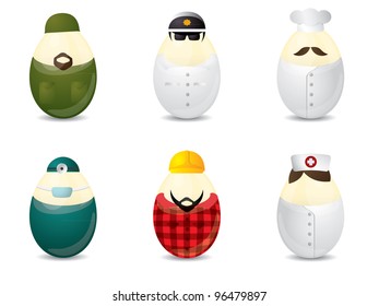 Easter eggs with uniform