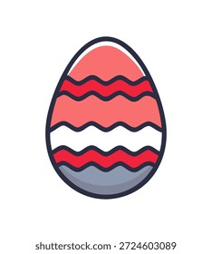 Ovos de Páscoa em várias cores com padrões bonitos e de Páscoa, simbolizando feriados de primavera e celebrações.