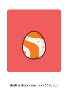 A  Easter eggs with various drawings. flat design style minimal vector illustration.