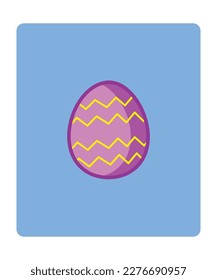 A  Easter eggs with various drawings. flat design style minimal vector illustration.